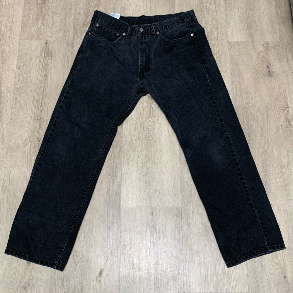 Levis 505 black straight leg denim jeans size 34/29 mens